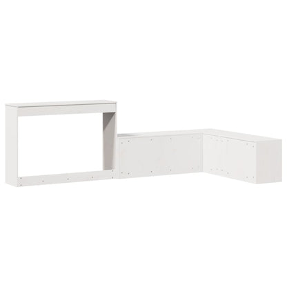 Bedside Cabinet with Desk White 232x122x75 cm Solid Wood Pine
