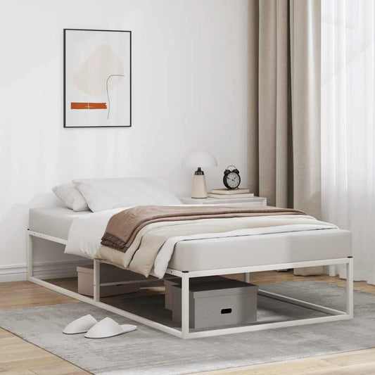 Bed Frame without Mattress White 90x200 cm Metal