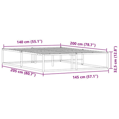 Bed Frame without Mattress White 140x200 cm Metal