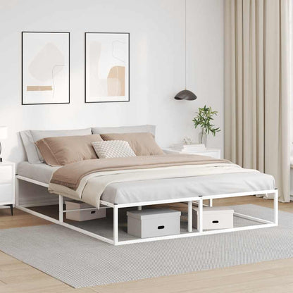 Bed Frame without Mattress White 160x200 cm Metal