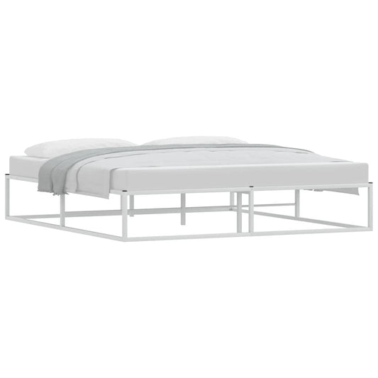 Bed Frame without Mattress White 180x200 cm Super King Metal