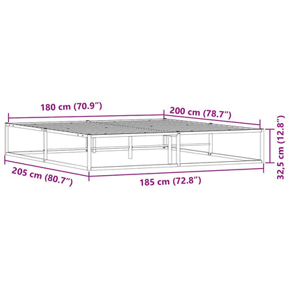 Bed Frame without Mattress White 180x200 cm Super King Metal