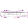 Bed Frame without Mattress White 200x200 cm Metal
