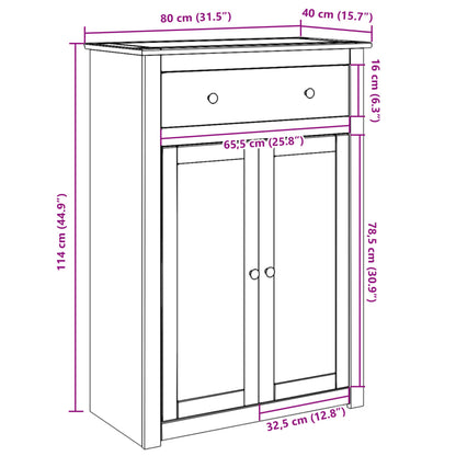 Shoe Cabinet PANAMA 80x40x114 cm Solid Wood Pine