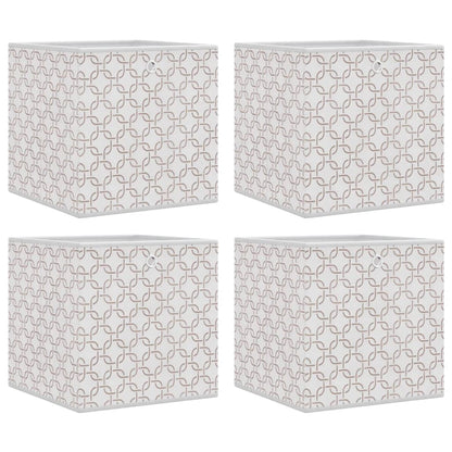Foldable Storage Boxes 4 pcs Cream 32x32x32 cm Non-woven Fabric