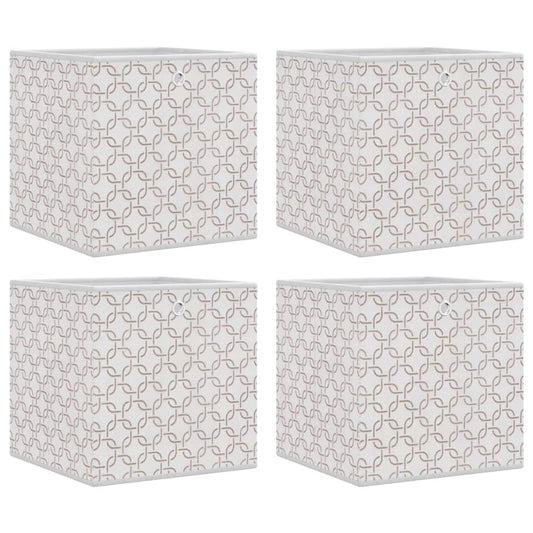Foldable Storage Boxes 4 pcs Cream 32x32x32 cm Non-woven Fabric