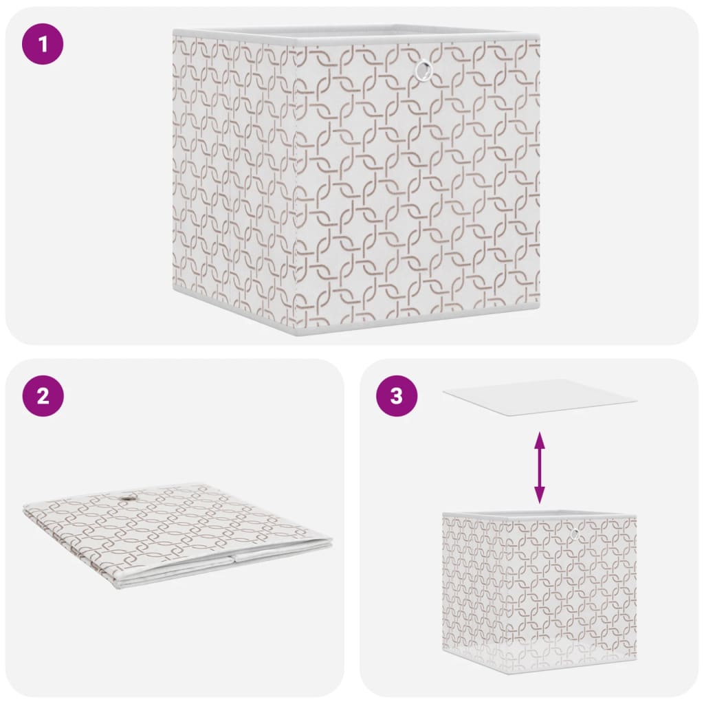 Foldable Storage Boxes 10 pcs Cream 32x32x32 cm Non-woven Fabric