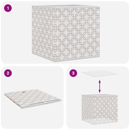 Foldable Storage Boxes 10 pcs Cream 32x32x32 cm Non-woven Fabric