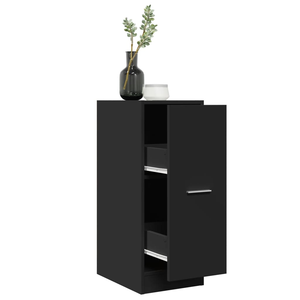 Apothecary Cabinet Black 30x41x77,5 cm Engineered Wood