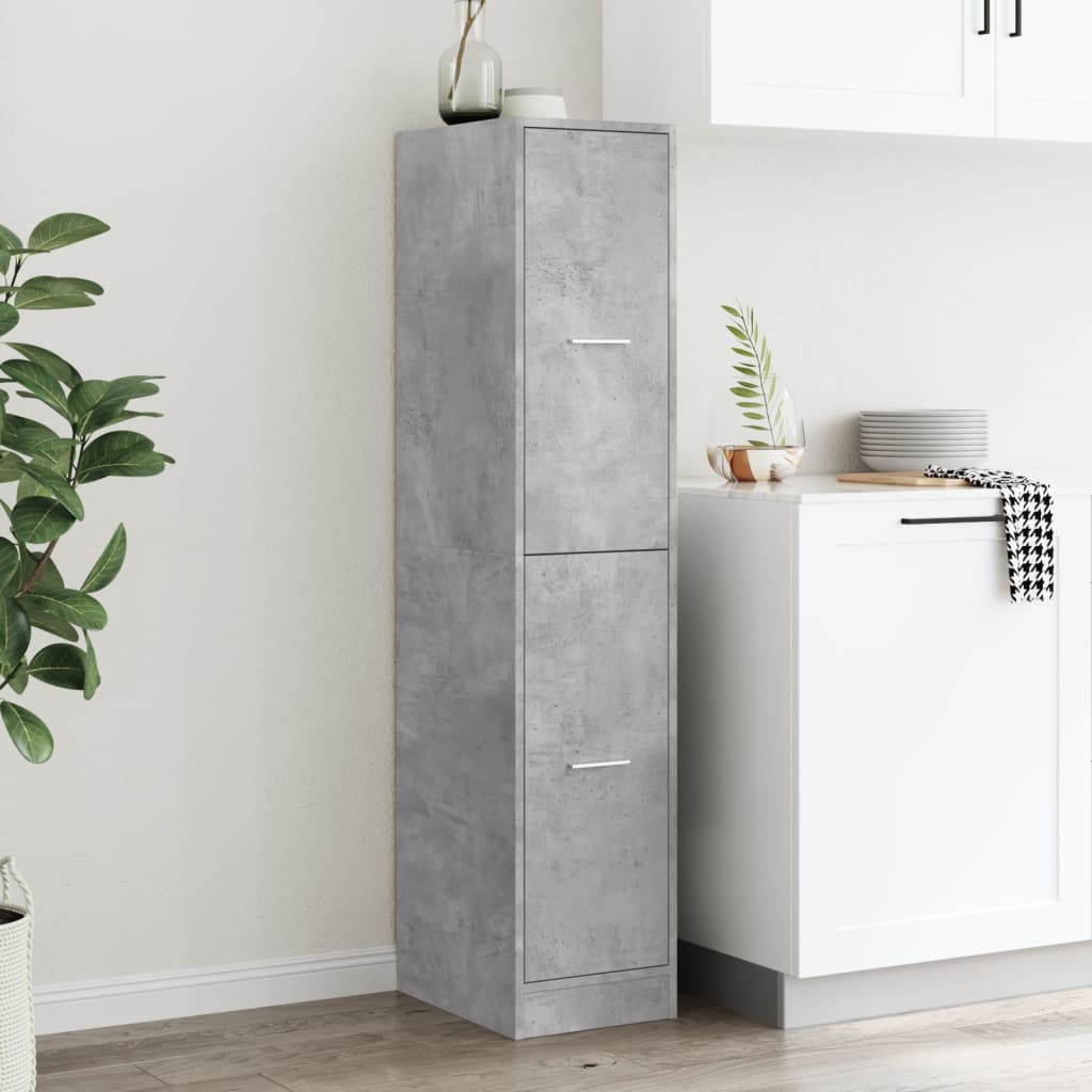 Apothecary Cabinet Concrete Grey 30x41x144,5 cm Engineered Wood
