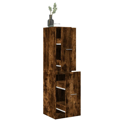 Apothecary Cabinet Smoked Oak 30x41x144,5 cm Engineered Wood