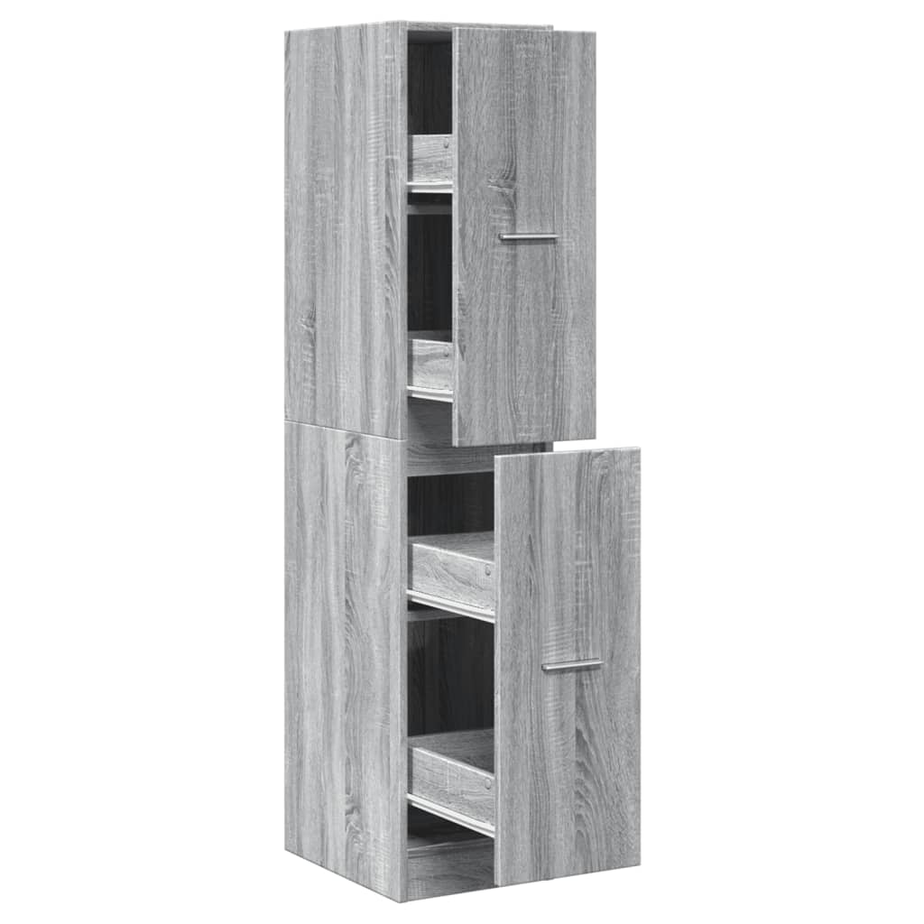 Apothecary Cabinet Grey Sonoma 30x41x144,5 cm Engineered Wood