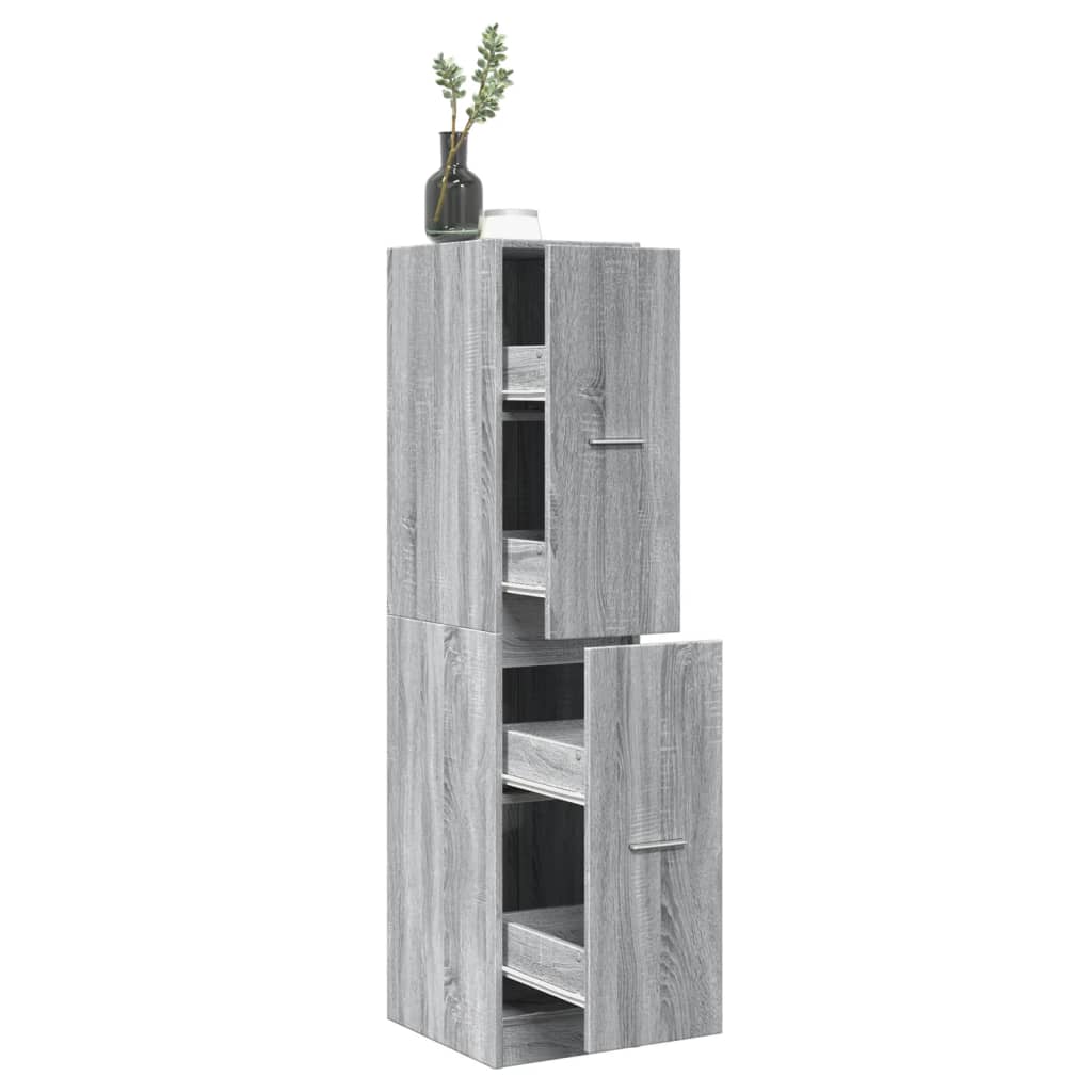 Apothecary Cabinet Grey Sonoma 30x41x144,5 cm Engineered Wood