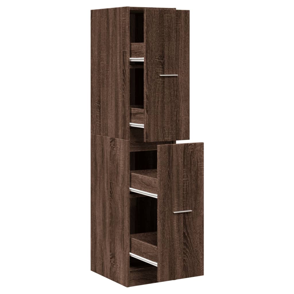 Apothecary Cabinet Brown Oak 30x41x144,5 cm Engineered Wood