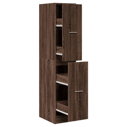Apothecary Cabinet Brown Oak 30x41x144,5 cm Engineered Wood