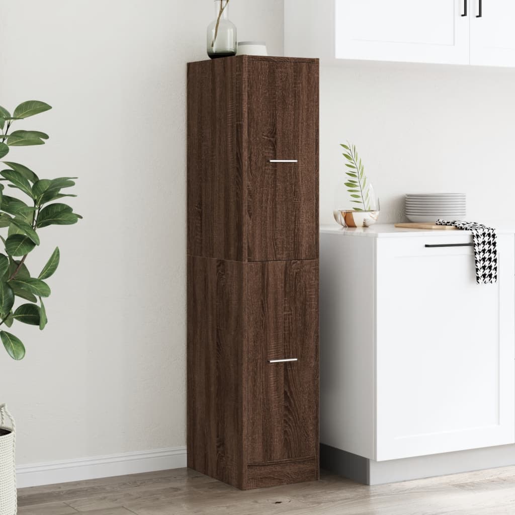 Apothecary Cabinet Brown Oak 30x41x144,5 cm Engineered Wood