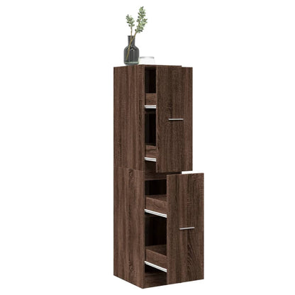 Apothecary Cabinet Brown Oak 30x41x144,5 cm Engineered Wood