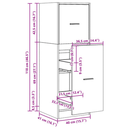 Apothecary Cabinet Sonoma Oak 40x41x118 cm Engineered Wood