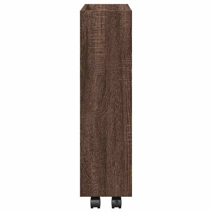 Narrow Storage Trolley 3 Tier Brown Oak Engineered Wood