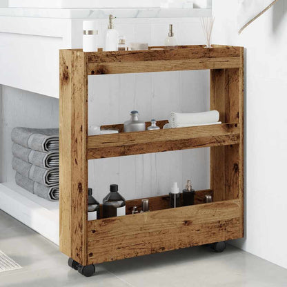 Narrow Storage Trolley 3 Tier Old Wood Engineered Wood