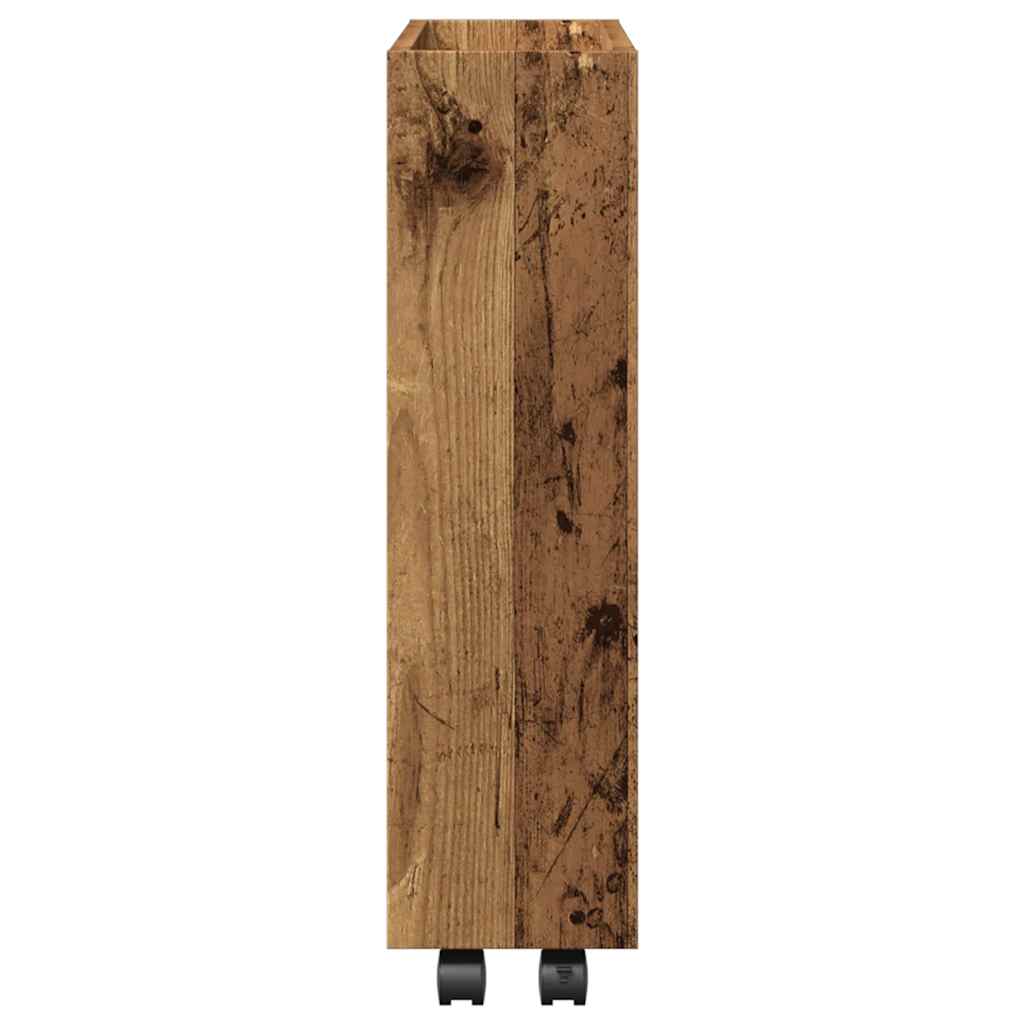Narrow Storage Trolley 3 Tier Old Wood Engineered Wood