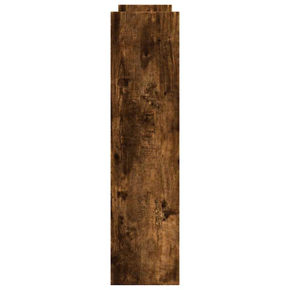 Narrow Storage Trolley 4 Tier Smoked Oak Engineered Wood