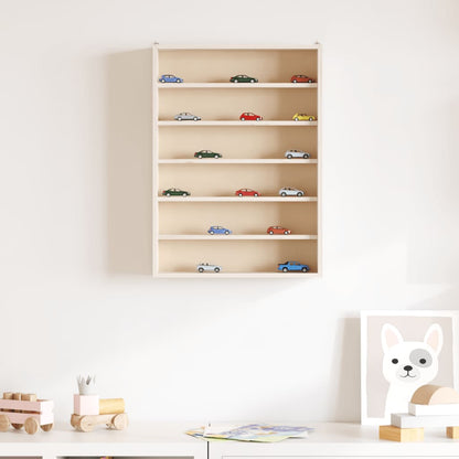 Wooden Collector's Display Case with 6 Shelves 40x8.5x55cm