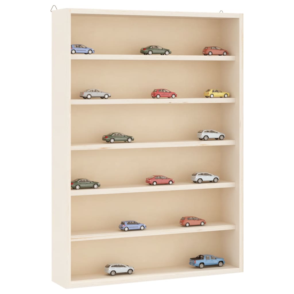 Wooden Collector's Display Case with 6 Shelves 40x8.5x55cm