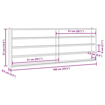 Wooden Collector's Display Case with Doors 100x8.5x37cm