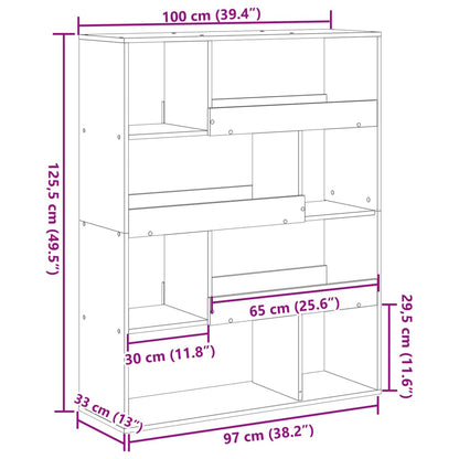 Bookcase Grey Sonoma 100x33x125,5 cm Engineered Wood