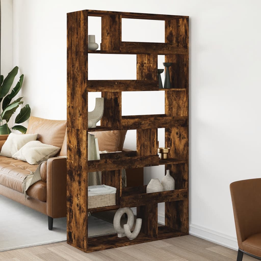Room Divider Smoked Oak100x33x187,5 cm Engineered Wood