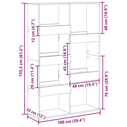 Room Divider Black 100x33x155.5 cm Engineered Wood