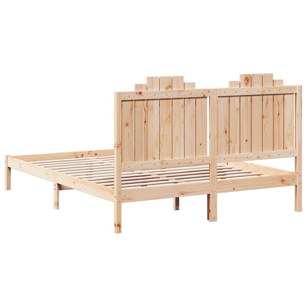 Extra Long Bed Frame without Mattress 140x220 cm Solid Wood