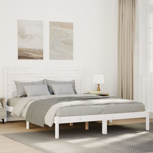 Extra Long Bed Frame without Mattress White 140x220 cm Solid Wood