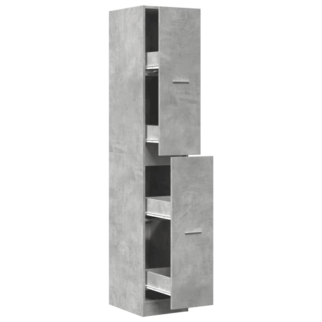 Apothecary Cabinet Concrete Grey 30x41x174,5 cm Engineered Wood