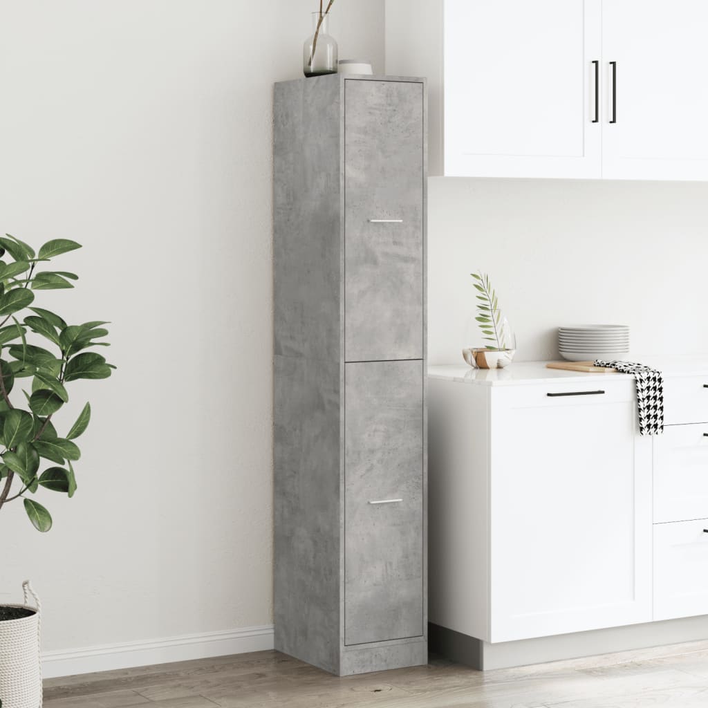 Apothecary Cabinet Concrete Grey 30x41x174,5 cm Engineered Wood