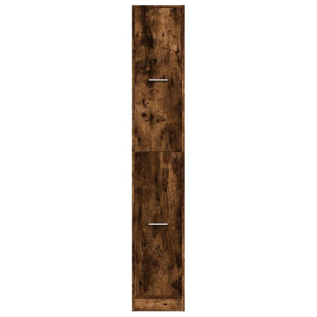 Apothecary Cabinet Smoked Oak 30x41x174.5 cm Engineered Wood