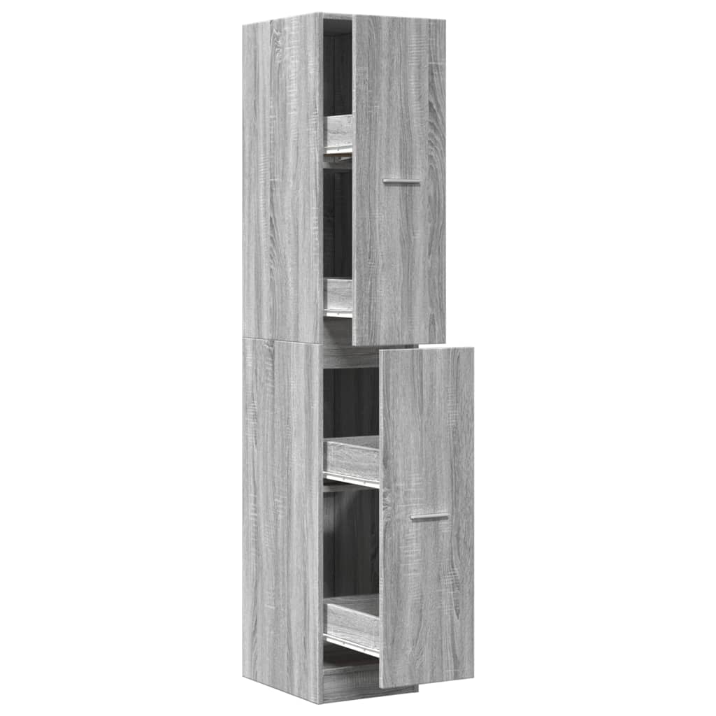 Apothecary Cabinet Grey Sonoma 30x41x174,5 cm Engineered Wood