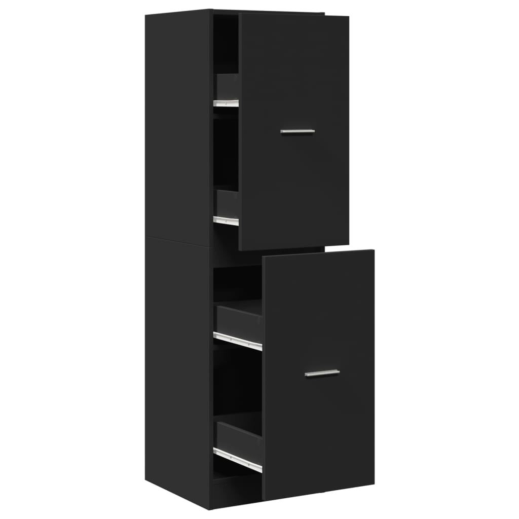 Apothecary Cabinet Black 40x41x144,5 cm Engineered Wood