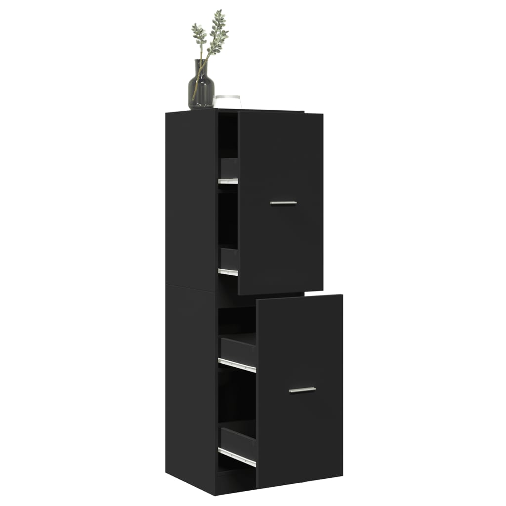 Apothecary Cabinet Black 40x41x144,5 cm Engineered Wood