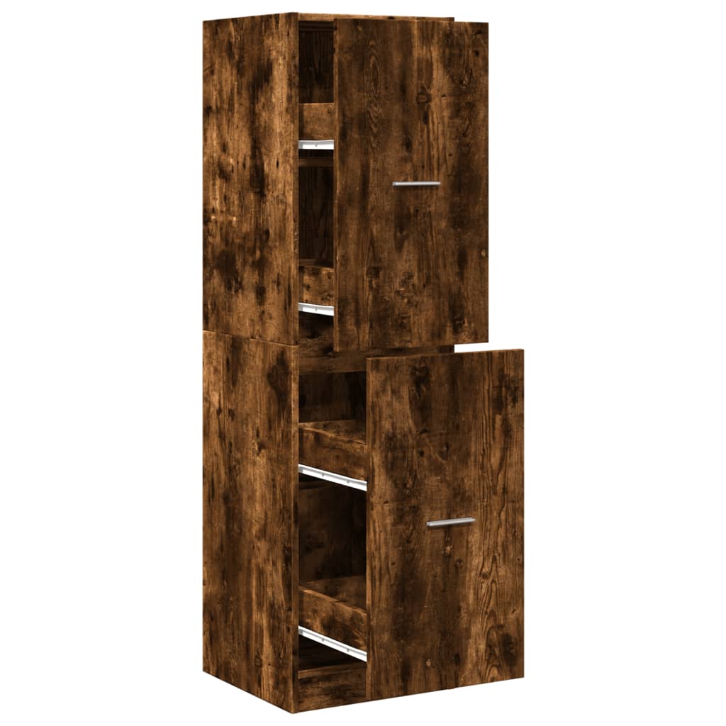 Apothecary Cabinet Smoked Oak 40x41x144,5 cm Engineered Wood