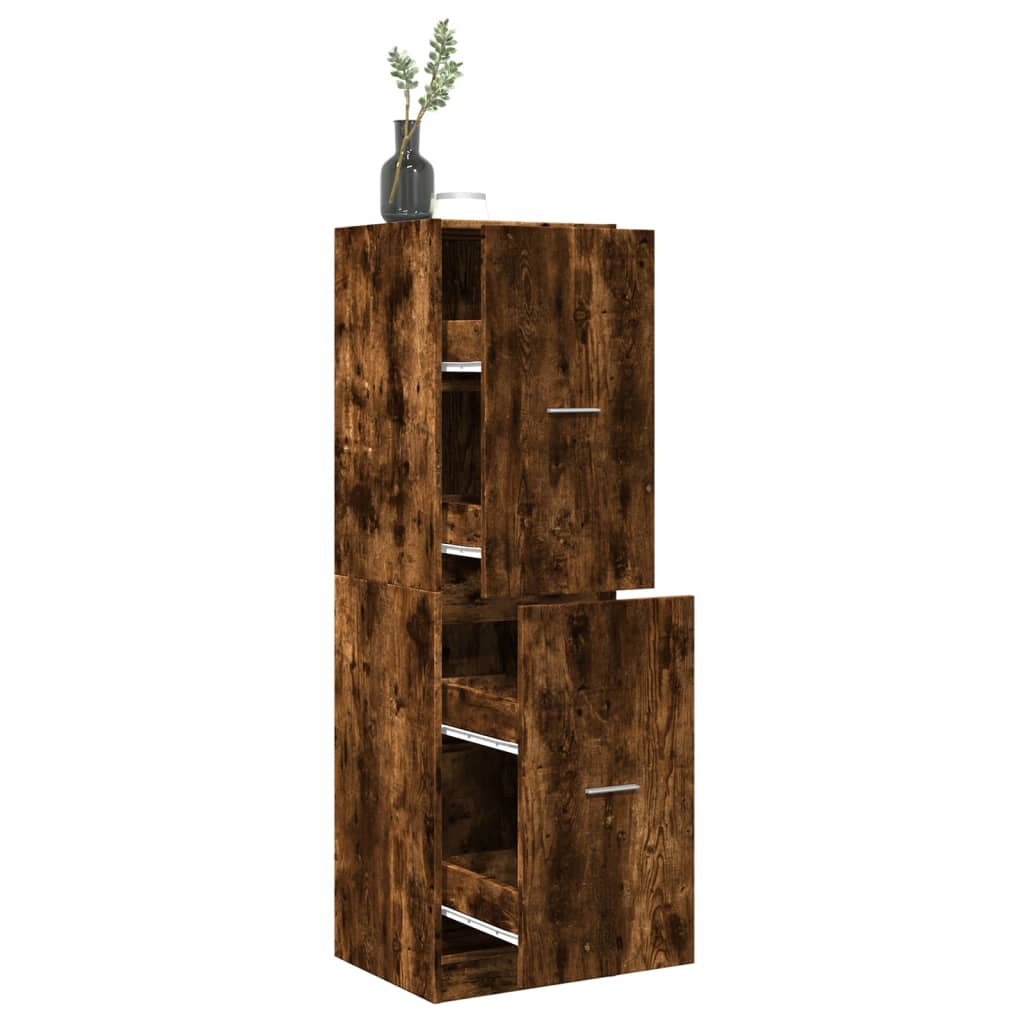 Apothecary Cabinet Smoked Oak 40x41x144,5 cm Engineered Wood
