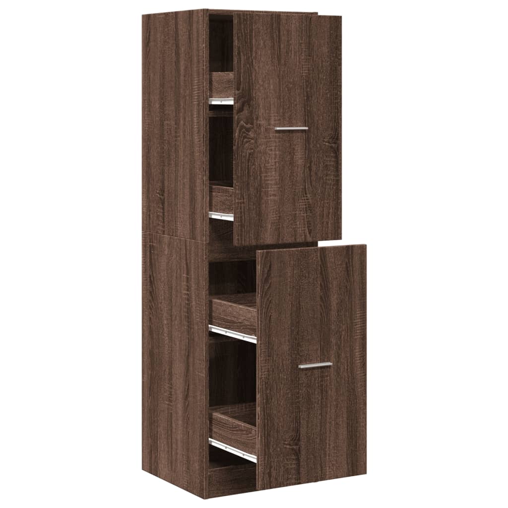 Apothecary Cabinet Brown Oak 40x41x144,5 cm Engineered Wood