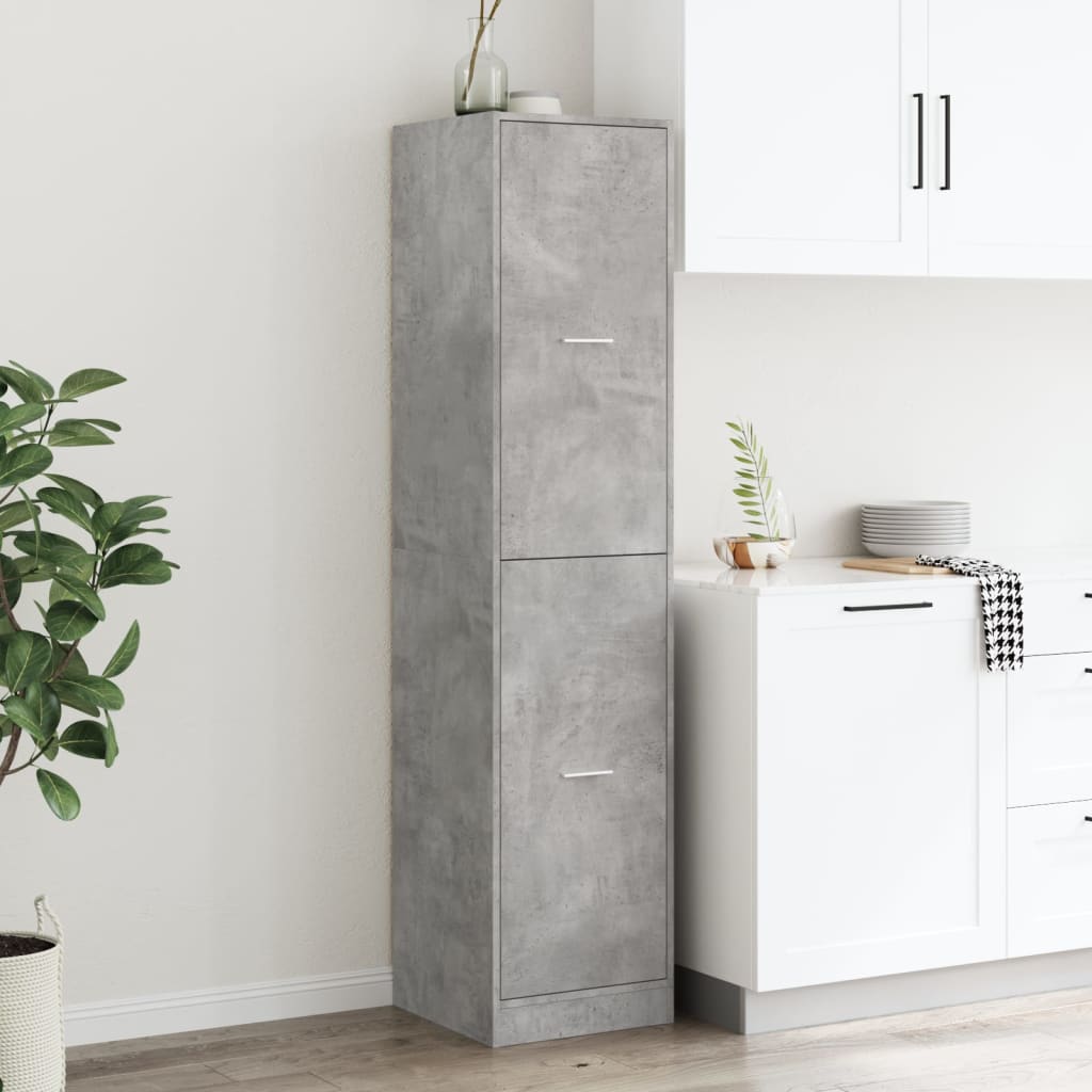 Apothecary Cabinet Concrete Grey 40x41x174,5 cm Engineered Wood