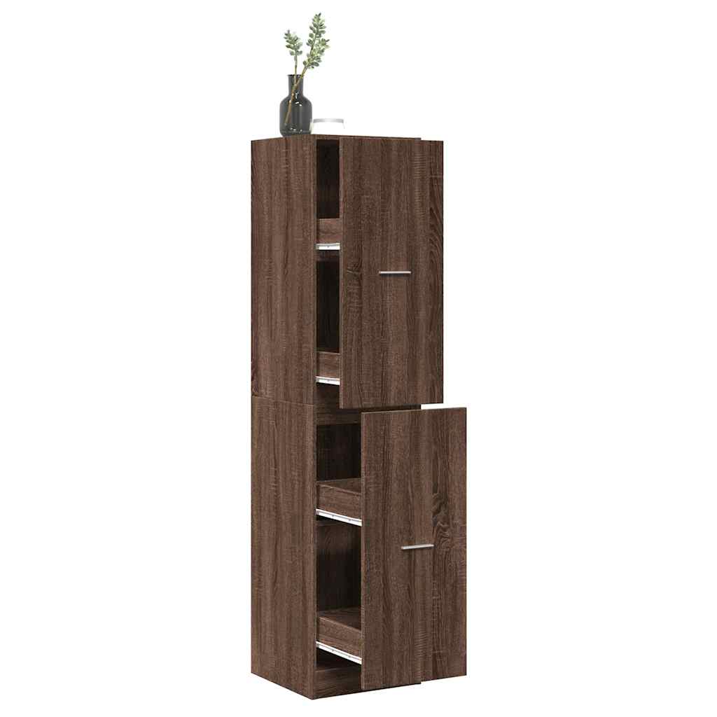 Apothecary Cabinet Brown Oak 40x41x174,5 cm Engineered Wood