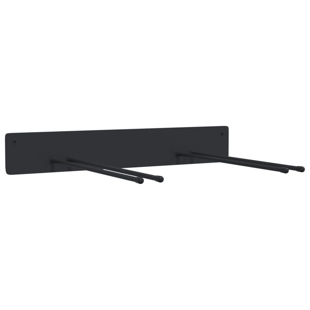 Garden Tool Storage Racks Wall Mounted 4 pcs Black Steel