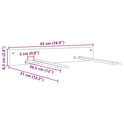 Garden Tool Storage Racks Wall Mounted 4 pcs Black Steel