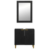 2 Piece Bathroom Furniture Set Black Engineered Wood