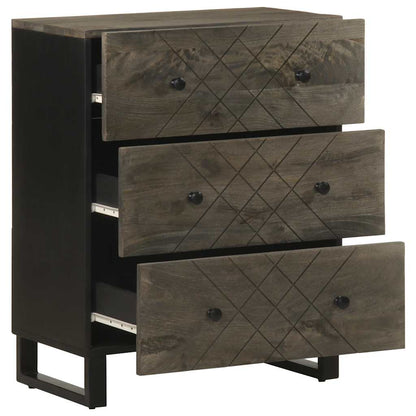 Sideboards 2 pcs Black 60x33x75 cm Solid Wood Mango