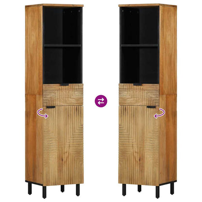 3 Piece Bathroom Furniture Set Brown Solid Wood Mango